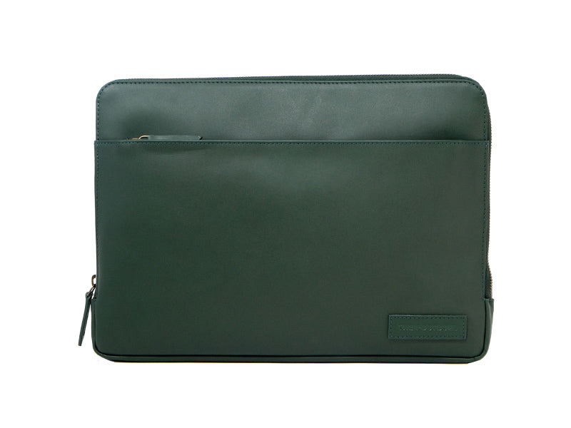 Green leather laptop sleeve Clearance