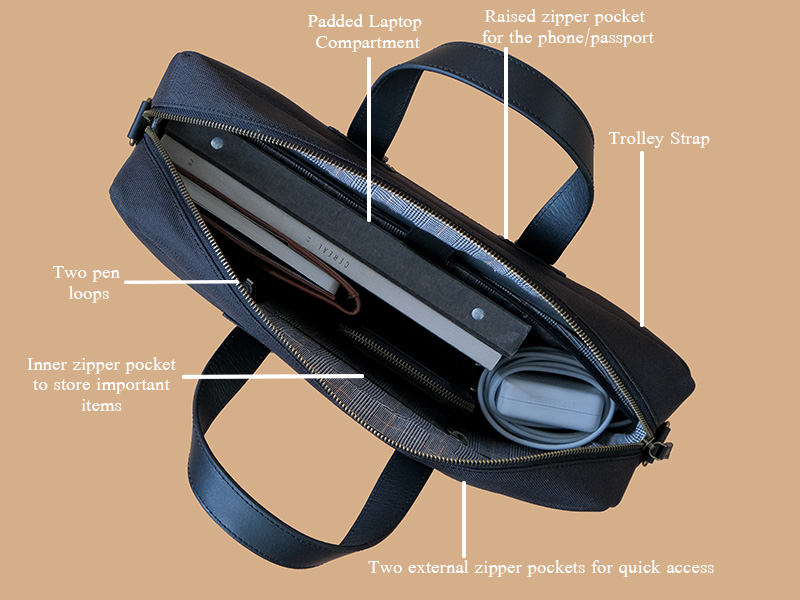 Dean Messenger - Laptop Workbag (Charcoal) + Desk Tray - Black (Regular)