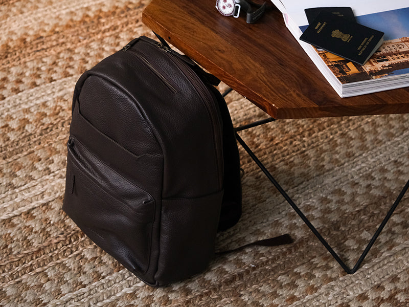 Pondi Backpack - Dark Tan Nappa Leather