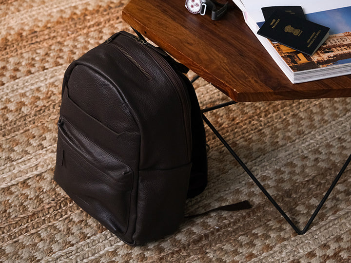 Pondi Backpack - Dark Tan Nappa Leather