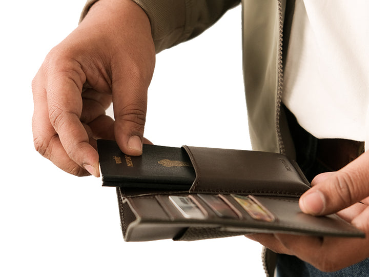 Away Travel Wallet - Moss Green & Tan