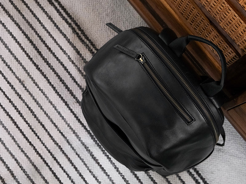 Pondi Backpack - Black Nappa Leather – The Postbox