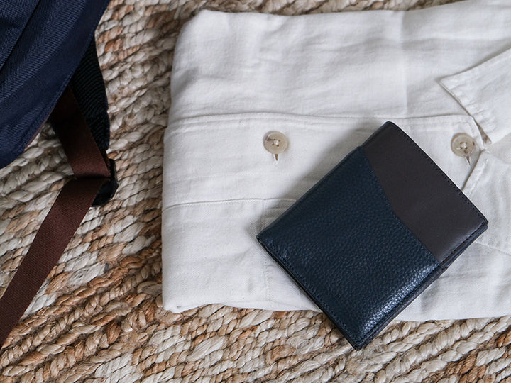 Away Travel Wallet - Blue & Dark Tan