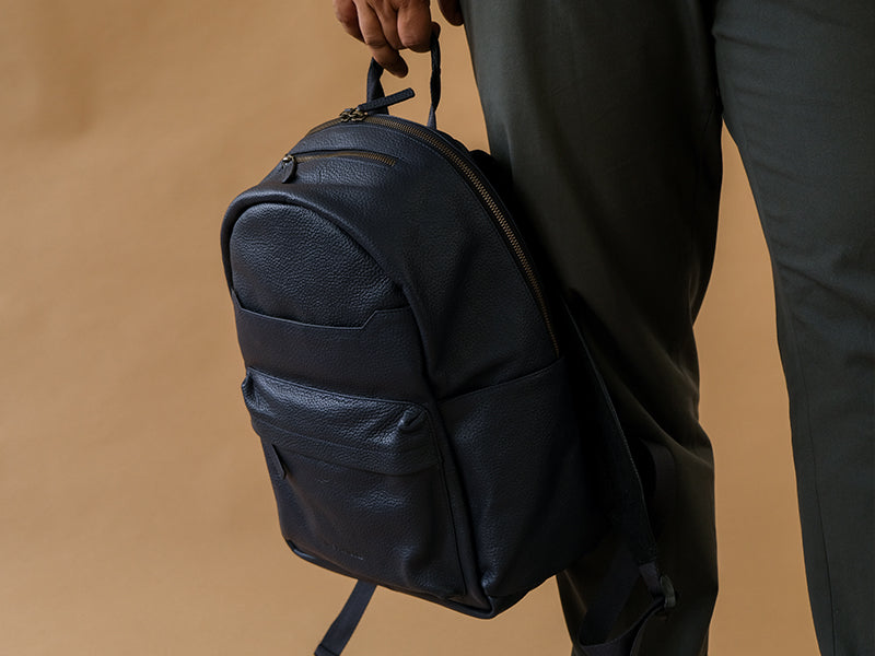 Pondi Backpack - Blue Nappa Leather