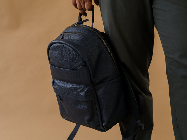 Pondi Backpack - Blue Nappa Leather