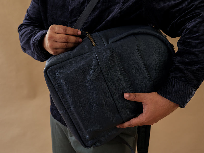 Pondi Backpack - Blue Nappa Leather