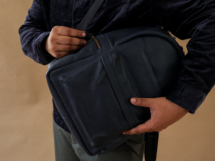 Pondi Backpack - Blue Nappa Leather