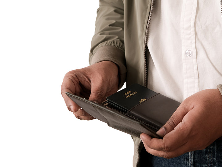 Away Travel Wallet - Moss Green & Tan