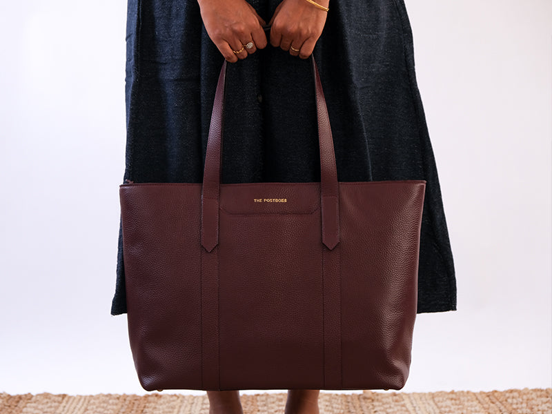 CECE - Leather Work Tote / Burgundy