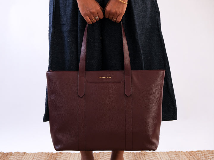 CECE - Leather Work Tote / Burgundy