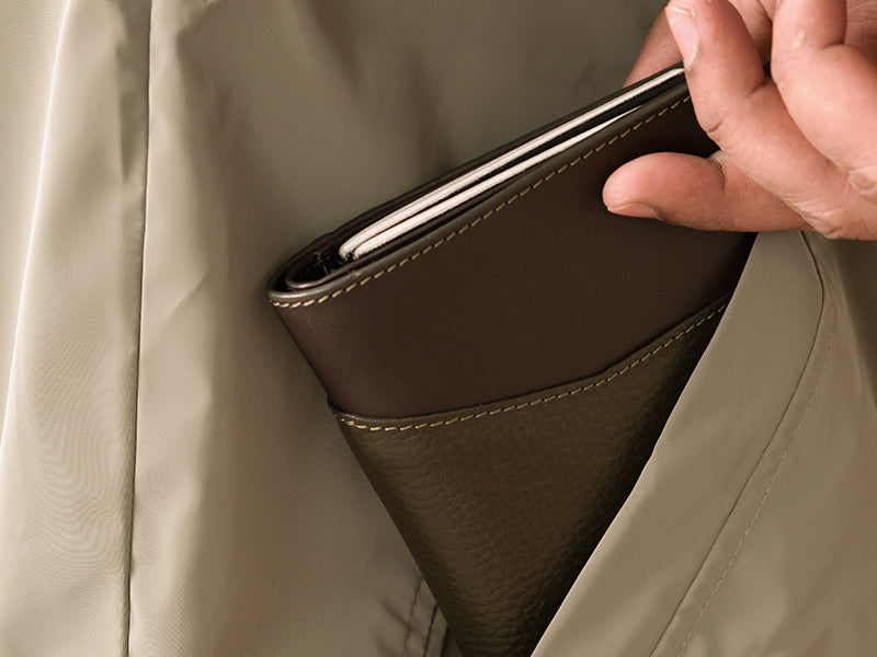 Away Travel Wallet - Moss Green & Tan