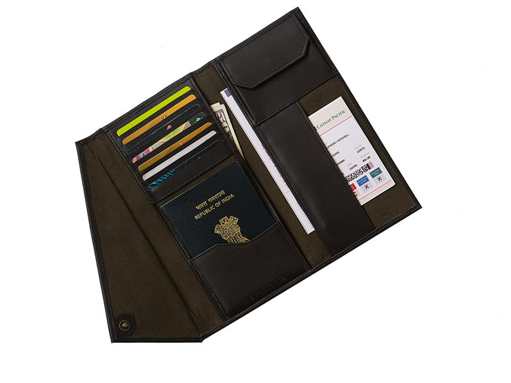 Wanderlust Passport Wallet - Dark Tan