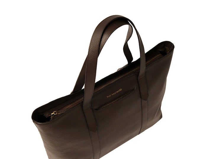 CECE - Leather Work Tote / Dark Tan