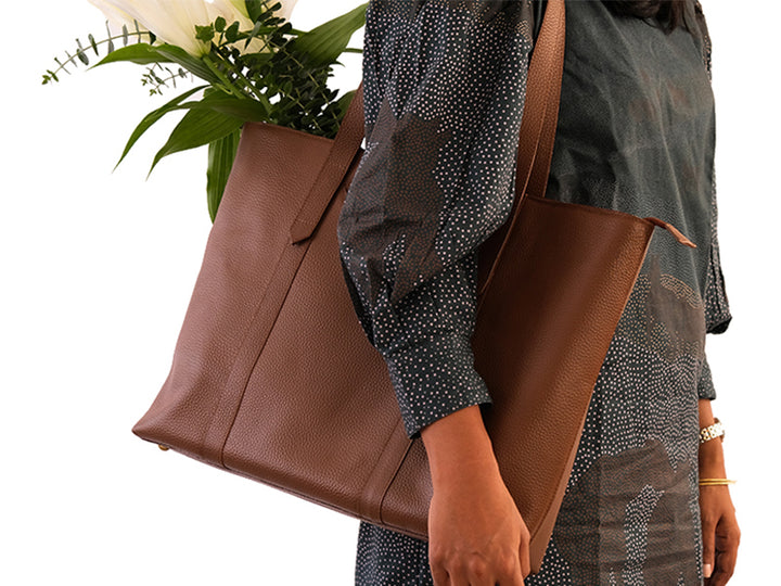 CECE - Leather Work Tote / Classic Tan