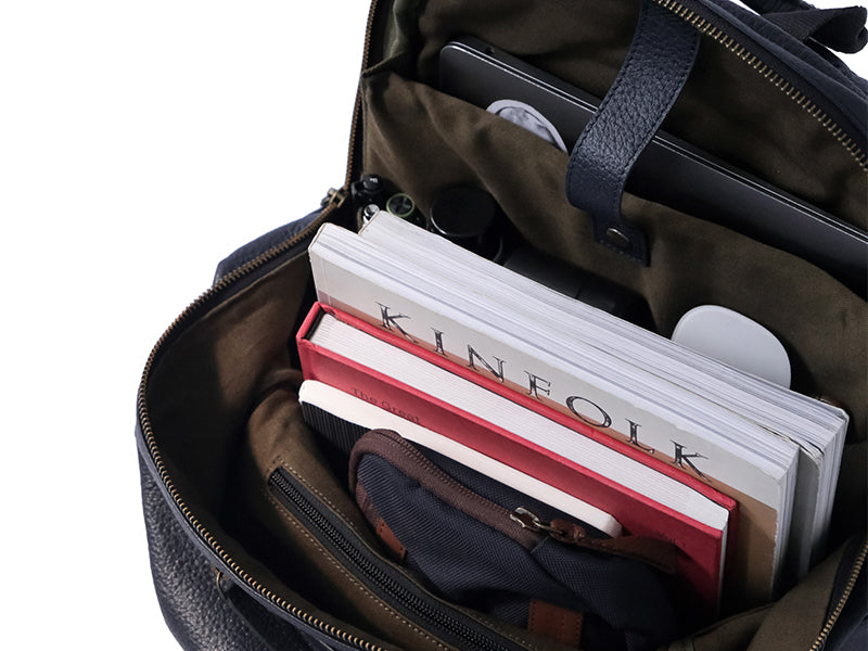 Pondi Backpack - Blue Nappa Leather