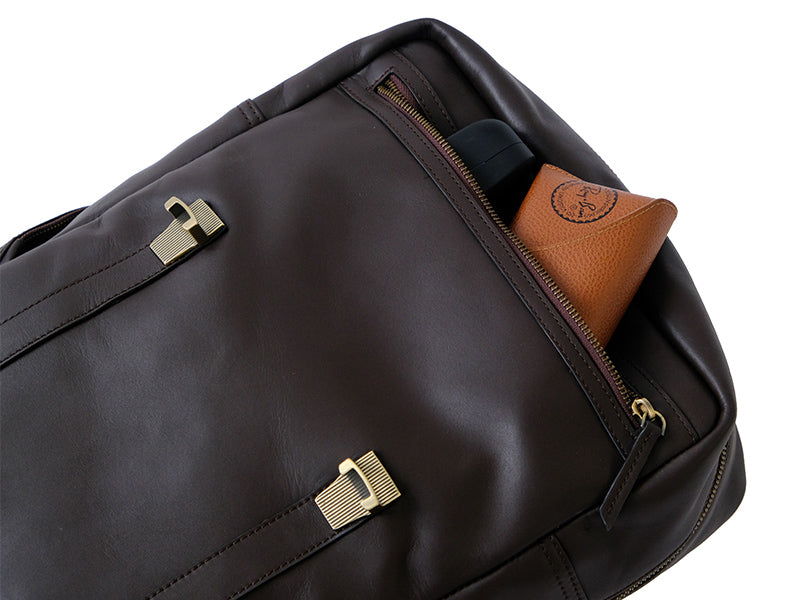 Transit Backpack - Dark Tan Genuine Nappa Leather – The Postbox
