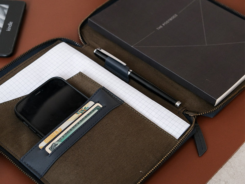 Oxford Zipper Diary Organiser Capsule Wallet (Blue)