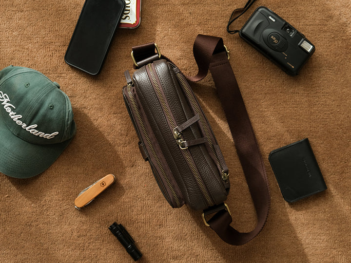 Osaka Cross Body Sling - Dark Tan / Nappa Leather