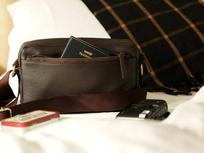 Osaka Cross Body Sling - Dark Tan / Nappa Leather