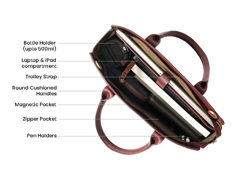 Hyde Work Bag / Burgundy