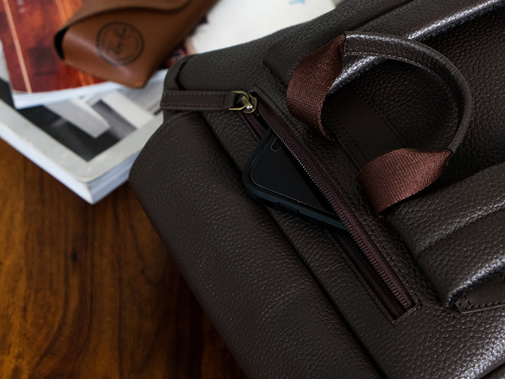 Transit Backpack - Dark Tan Nappa Leather