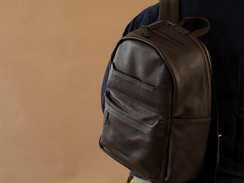 Pondi Backpack - Dark Tan Nappa Leather