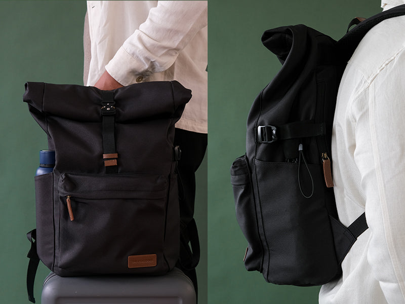 Reine Rolltop Backpack - Charcoal