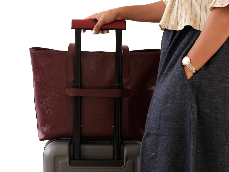 CECE - Leather Work Tote / Burgundy