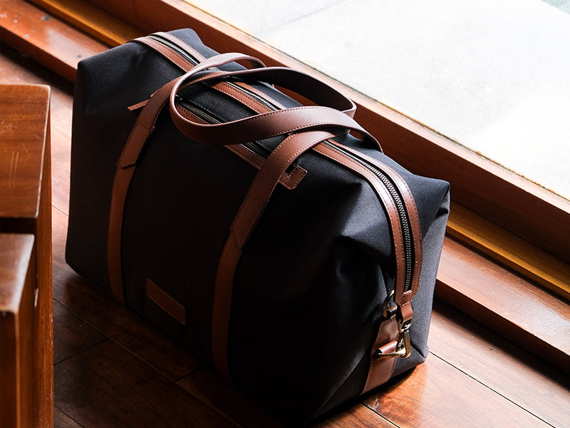 Nicobar Duffle - Charcoal Cordura & Tan Leather - Duffle Bag – The