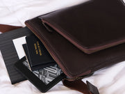 Wayfarer 2.0 - Passport & Tablet Travel Sling / Dark Tan