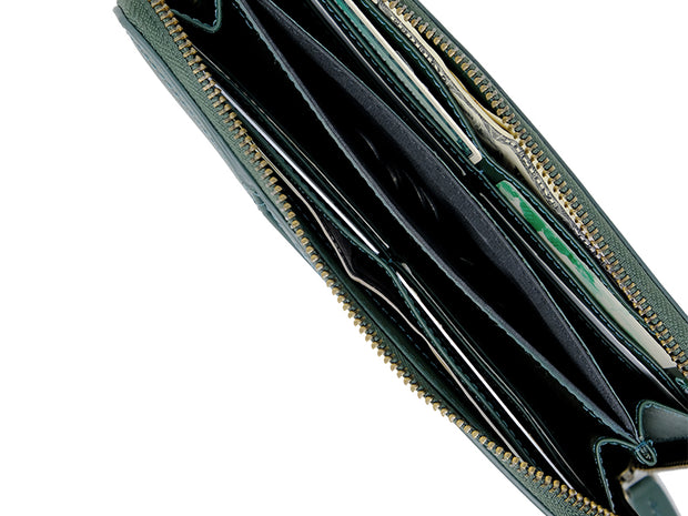 Oslo - Long Zipper Wallet / Emerald Green