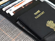 Wanderlust Passport Wallet / Black + Liberty Dopp kit / Oxford Blue