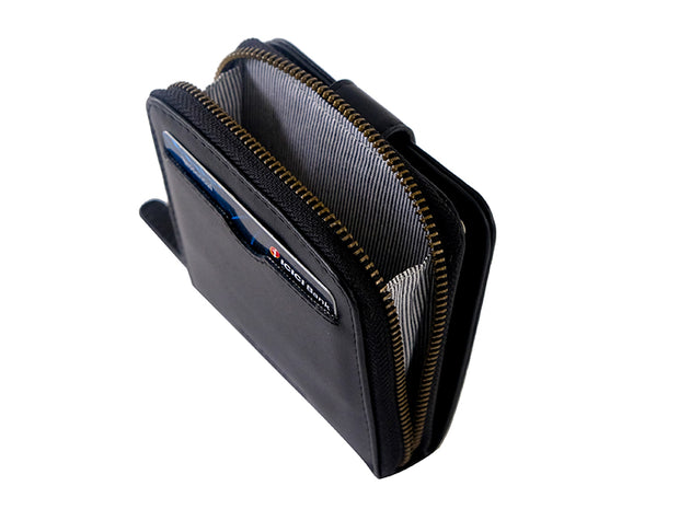 Sienna Bifold Zipper Wallet (Black)