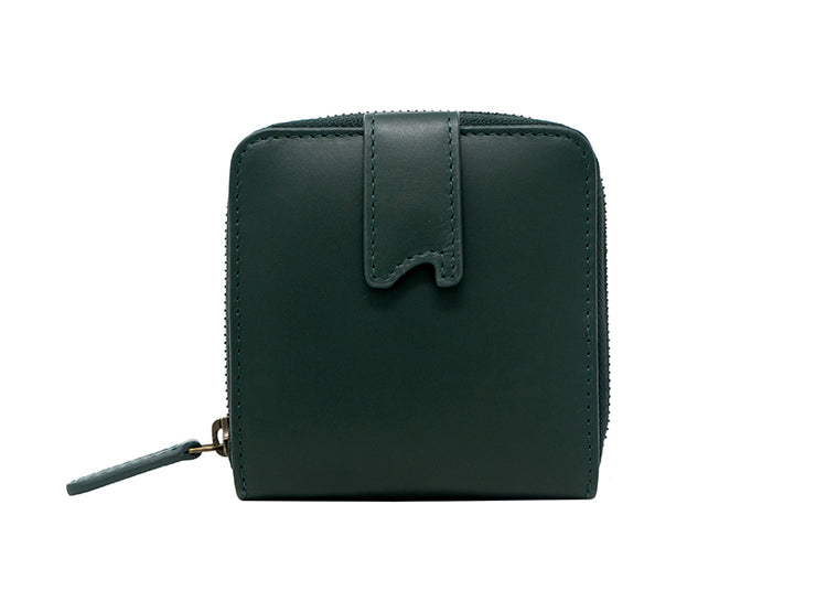 Sienna Bifold Zipper Wallet (Emerald Green)