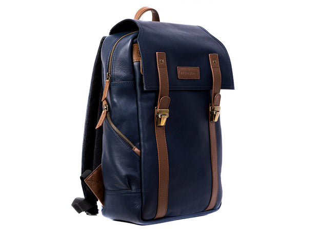 Transit Backpack - Blue Nappa Leather